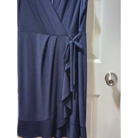 Jessica Howard Navy Blue Women's Wrap Dress Short Sleeve Size 12 Career - Picture 3 of 9